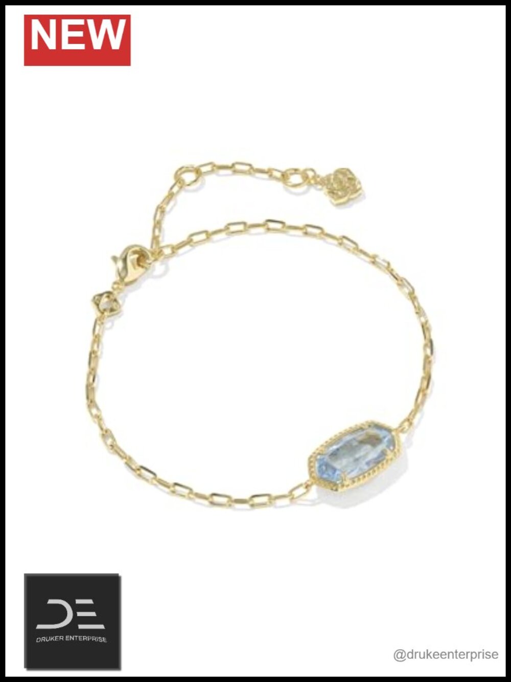 Kendra Scott Elaina Luxe Chain Bracelet Women Gold Plated Brass Cubic Zirconia